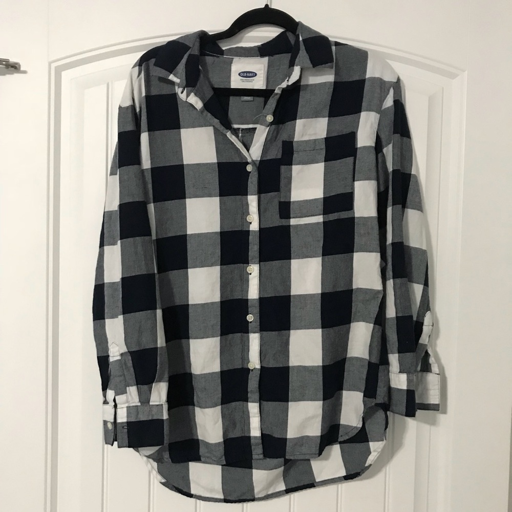 Navy buffalo plaid flannel